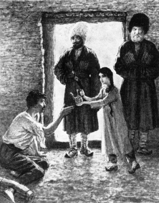 Tolstoy "Fangen i Kaukasus" er kort 